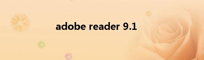 adobe reader 9.1