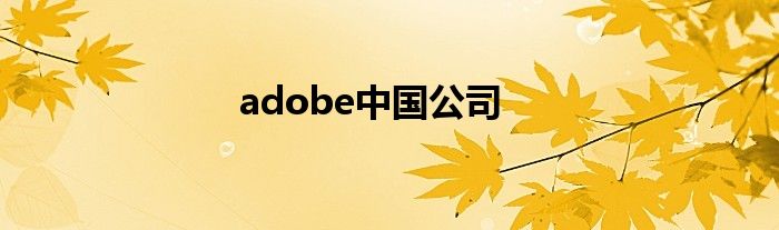 adobe中国公司