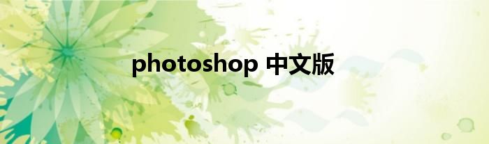 photoshop 中文版