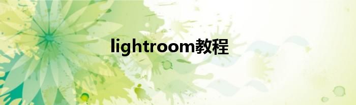 lightroom教程