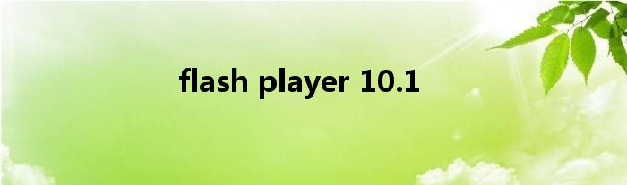 flash player 10.1