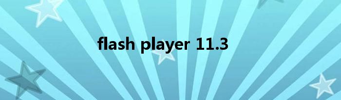 flash player 11.3