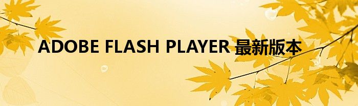 ADOBE FLASH PLAYER 最新版本