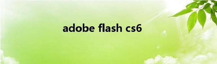 adobe flash cs6