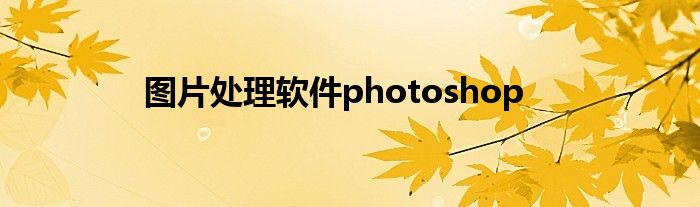 图片处理软件photoshop