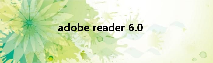 adobe reader 6.0