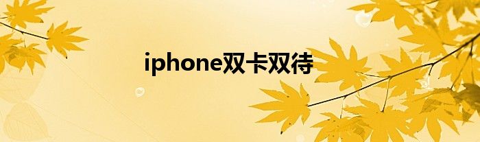 iphone双卡双待