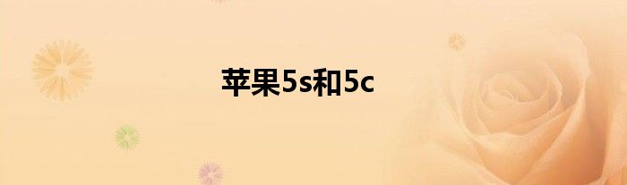 苹果5s和5c