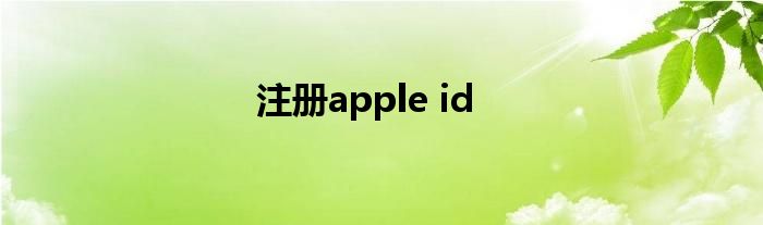 注册apple id