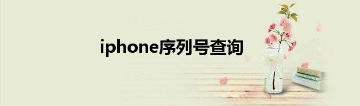 iphone序列号查询