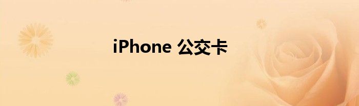 iPhone 公交卡