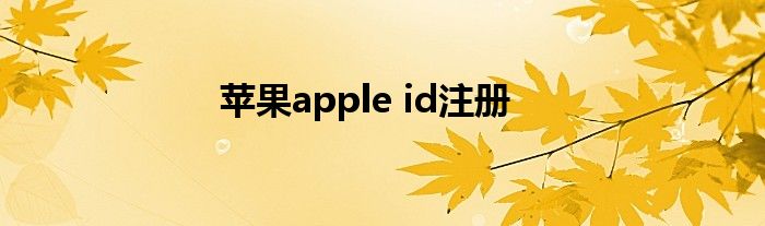 苹果apple id注册