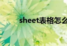 sheet表格怎么做（sheet怎么读）