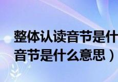 整体认读音节是什么意思?有哪些（整体认读音节是什么意思）