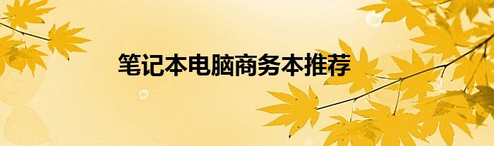 笔记本电脑商务本推荐