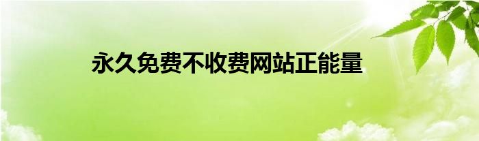 永久免费不收费网站正能量