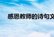 感恩教师的诗句文章（感恩教师的诗句）