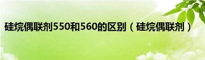 硅烷偶联剂550和560的区别（硅烷偶联剂）