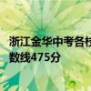 浙江金华中考各校录取分数线 金华市区普高最低录取控制分数线475分