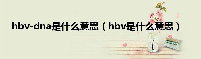 hbv-dna是什么意思（hbv是什么意思）