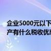 企业5000元以下的固定资产可以扣除（5000元以下固定资产有什么税收优惠政策）