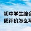 初中学生综合素质评价模板（初中学生综合素质评价怎么写）