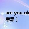 are you ok是什么意思?（are you ok什么意思）