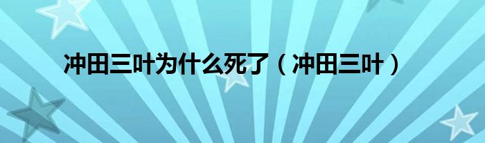 冲田三叶为什么死了（冲田三叶）