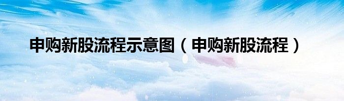 申购新股流程示意图（申购新股流程）