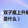 双子座上升星座是什么意思（双子座上升星座是什么）