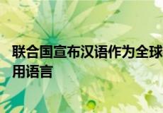 联合国宣布汉语作为全球通用语言 汉语被联合国列为全球通用语言